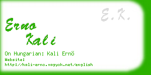 erno kali business card